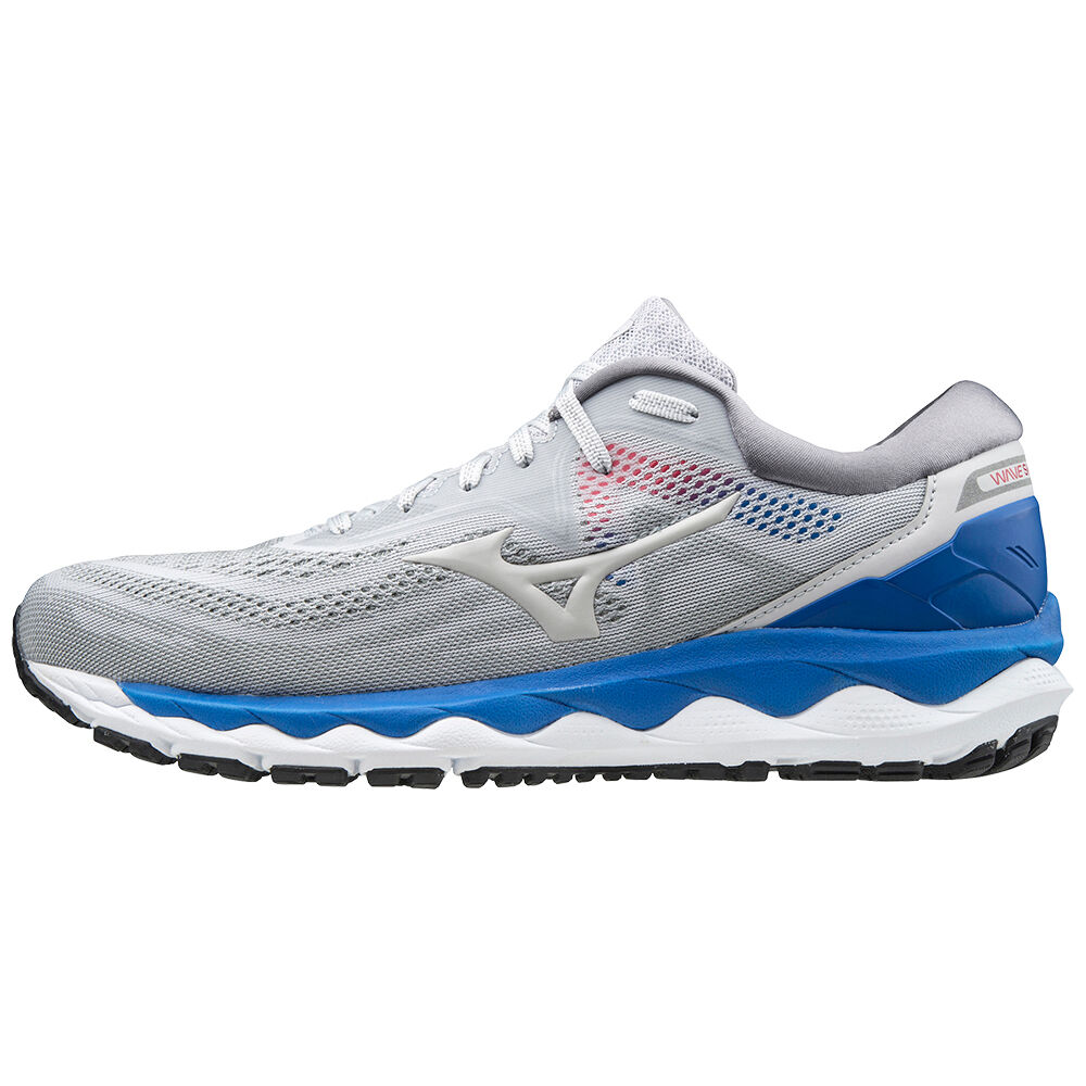 Mizuno Wave Sky 4 - Erkek Koşu Ayakkabısı - Gri/Mavi Türkiye (PFSETO-942)